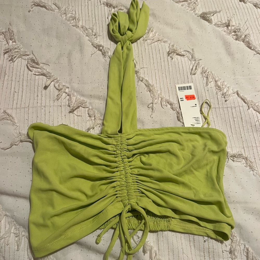NEVER WORN*** Urban Outfitters tie around neck green crop top Size-Medium
